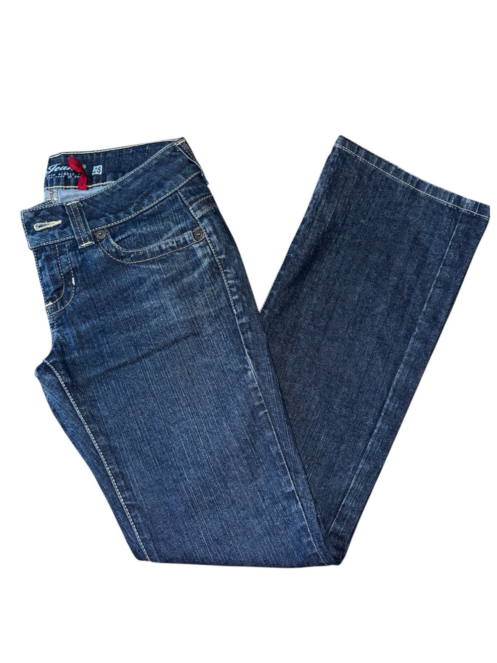 Women’s Y2K Guess Dark Blue Low Rise Jeans - 28